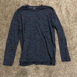 Michael Brandon Heathered Blue Long Sleeve Top
